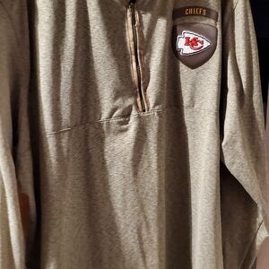 Nike Olive Chiefs Half-Zip Jacket